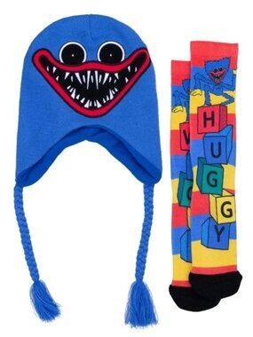Poppy Playtime Huggy Wuggy Adult Beanie And Socks Combo New